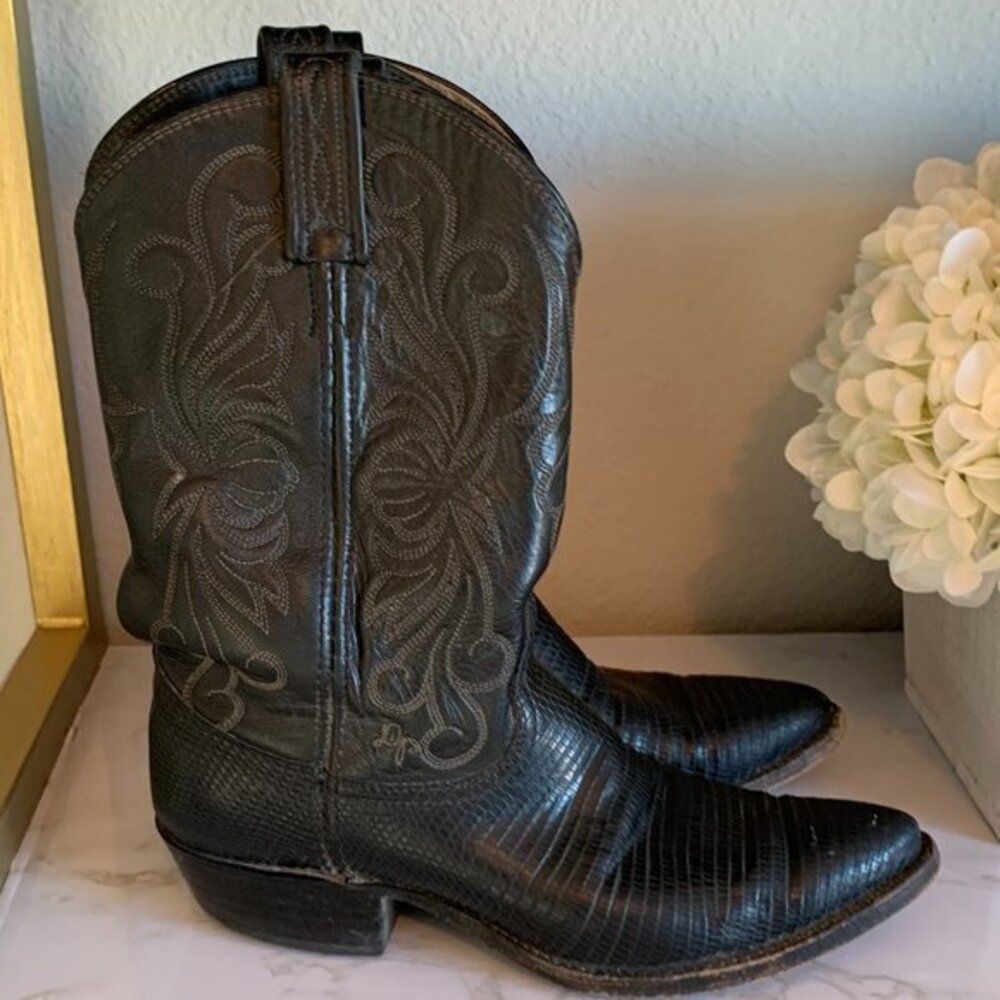 Dan Post Black Lizard Cowboy Boots